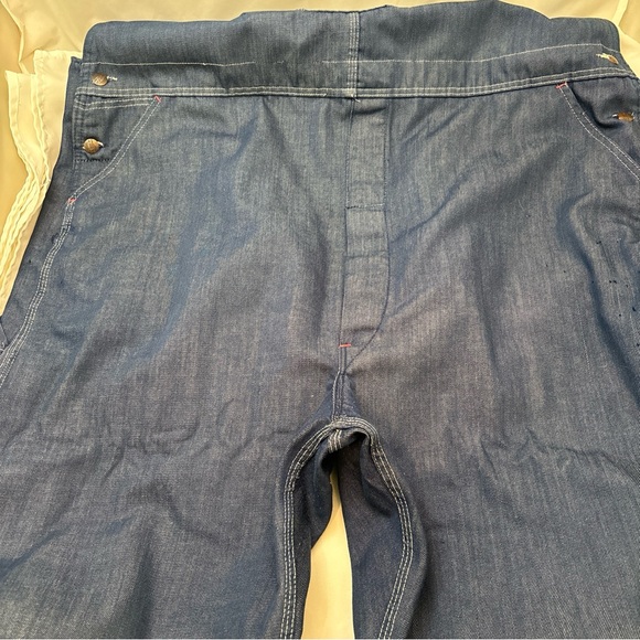 Blue Denim BIB OVERALLS Montgomery Ward VINTAGE 70 S USA Made Men's Size 50 X 30 - Picture 4 of 16